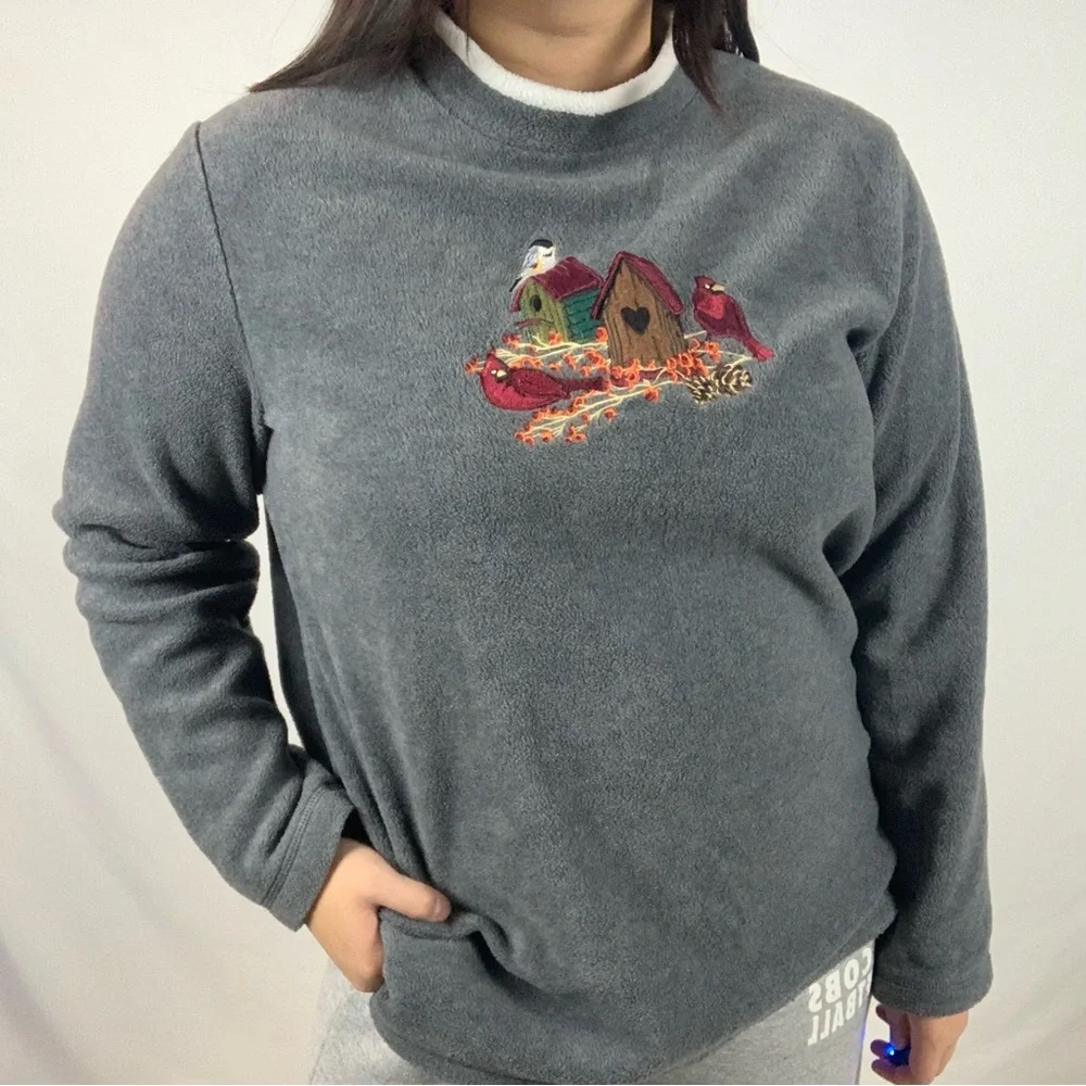 Vintage Birdhouse Fleece Crewneck - Picture 1 of 4